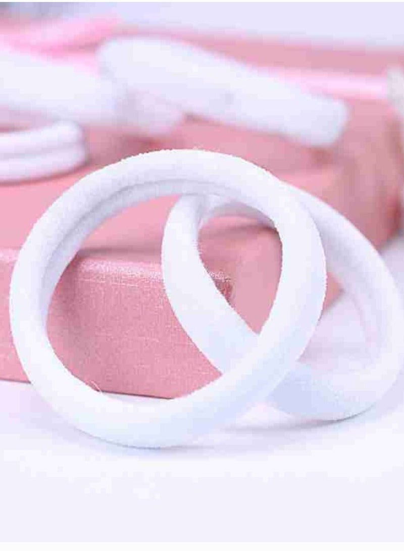 GoodBuy Girly white elastic hair bobbles 4-5 cm diameter ties 24 pieces - Image 2